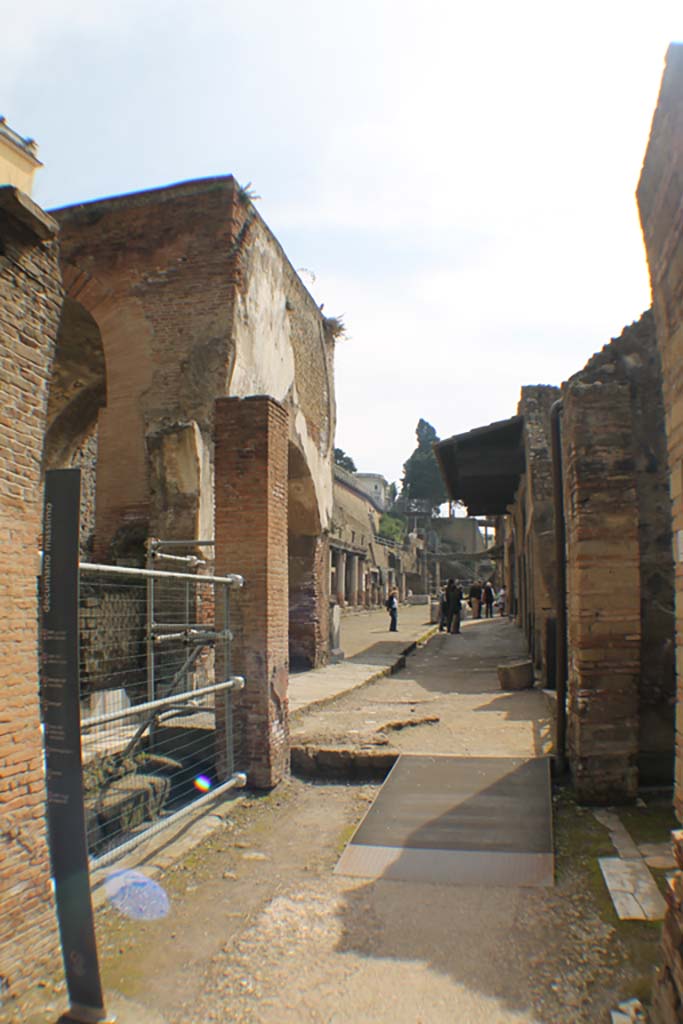 Herculaneum. March 2014. Looking east along Decumanus Maximus from west end. 
Foto Annette Haug, ERC Grant 681269 DÉCOR.